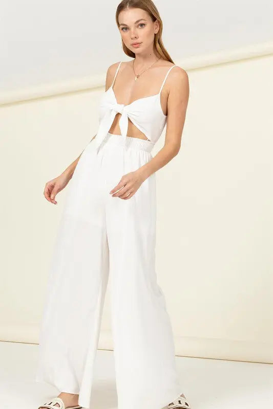 Remember Me Front Sash Cutout Jumpsuit - Scarlett's Riverside Boutique 