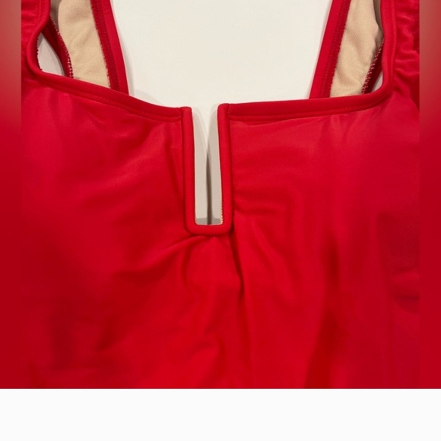 NWT Kona Sol Red One Piece Swimsuit Size M Square Neck Shelf Bra. Sz S #G32