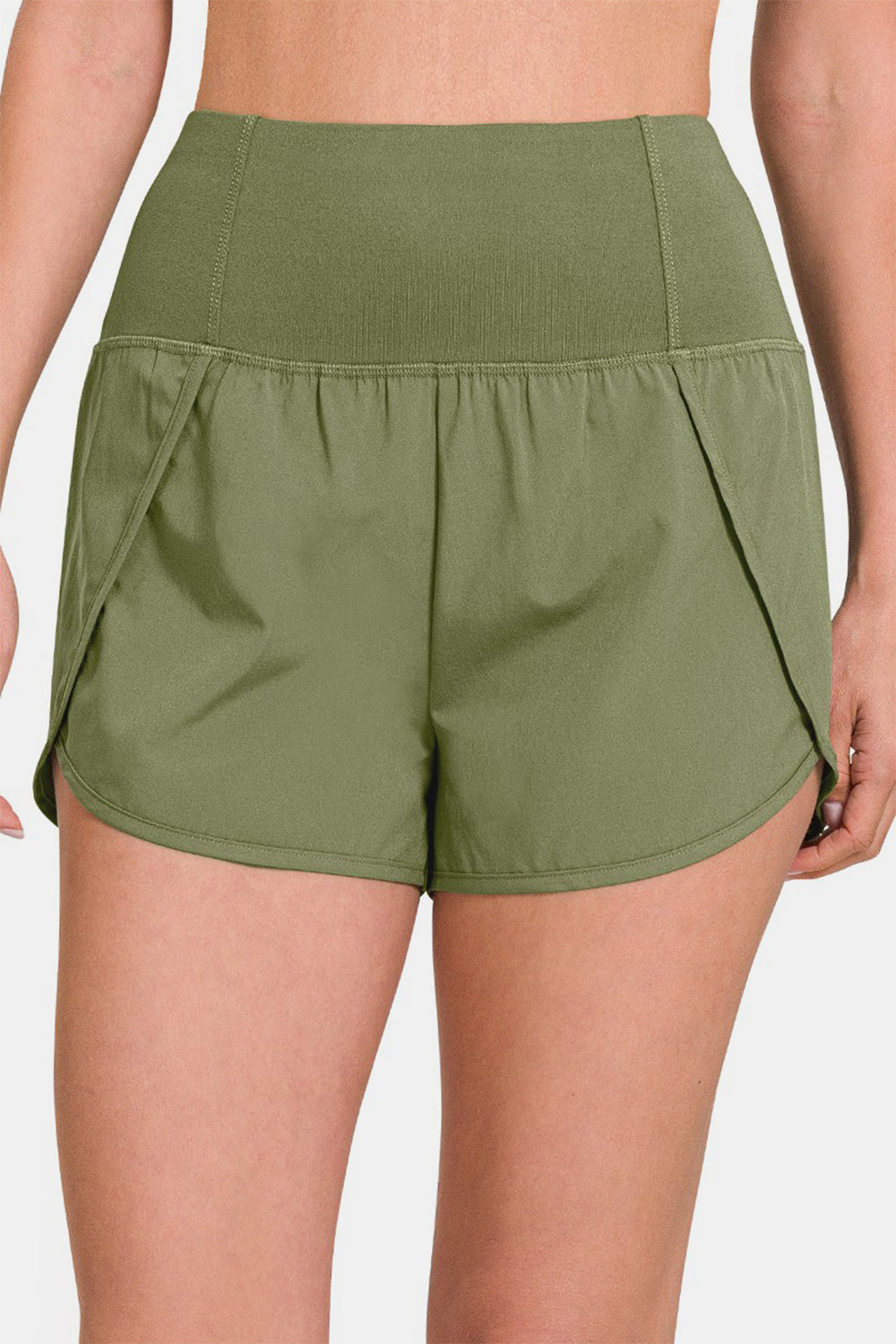 Zenana High-Waisted Zippered Back Pocket Active Shorts - Scarlett's Riverside Boutique 