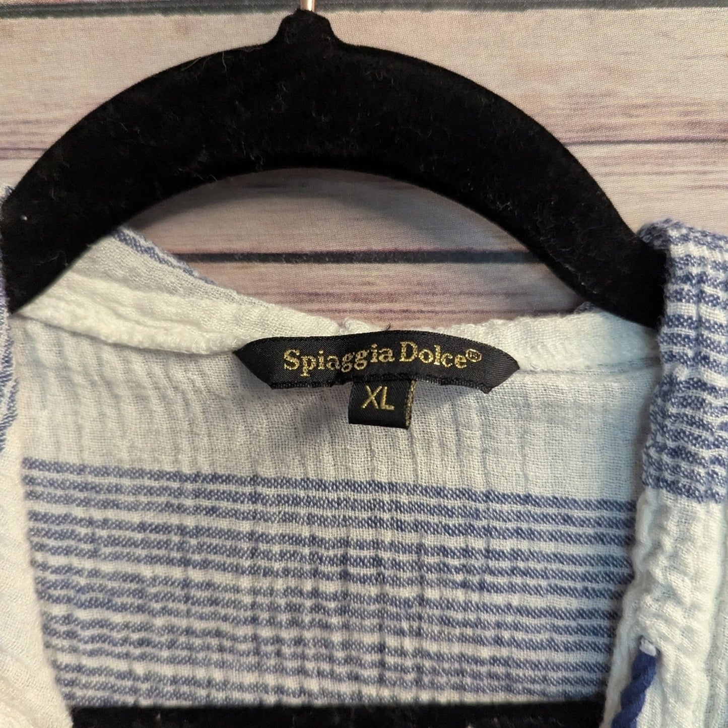 Spiaggia Dolce Striped Cotton Tassel Drawstring Hooded Swim Coverup Top