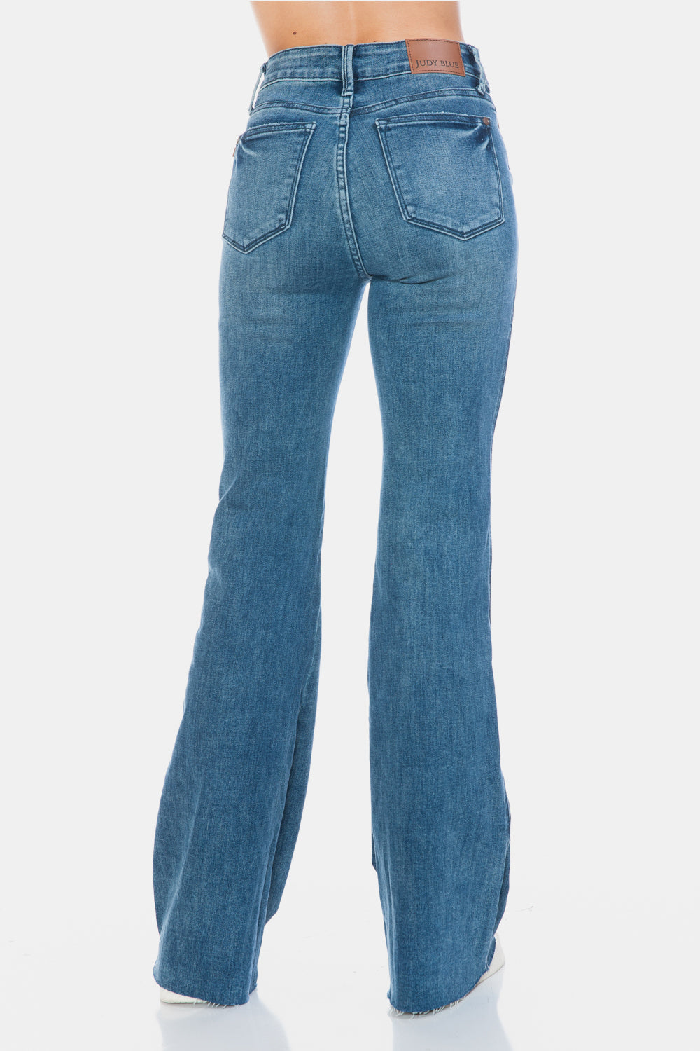 Judy Blue Full Size Tummy Control Cut Hem Flare Jeans - Scarlett's Riverside Boutique 