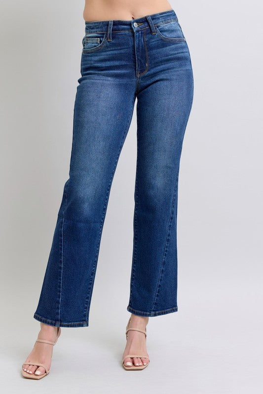 Judy Blue Full Size Side Seam Detail Straight Jeans with Pockets - Scarlett's Riverside Boutique 