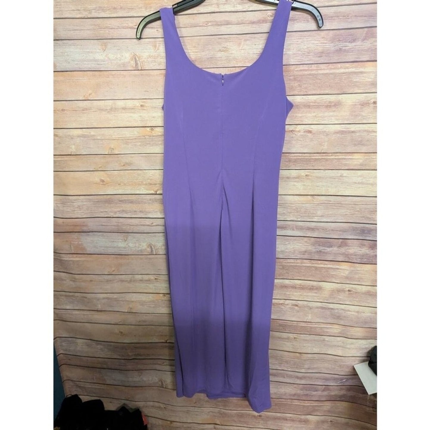 NWT Anne Klein Passion Purple Maxi Dress Size M Sleeveless Draped Evening Dress