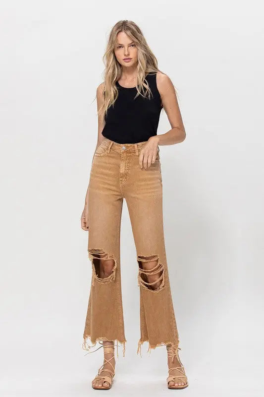 90's Vintage Crop Flare jeans - Scarlett's Riverside Boutique 