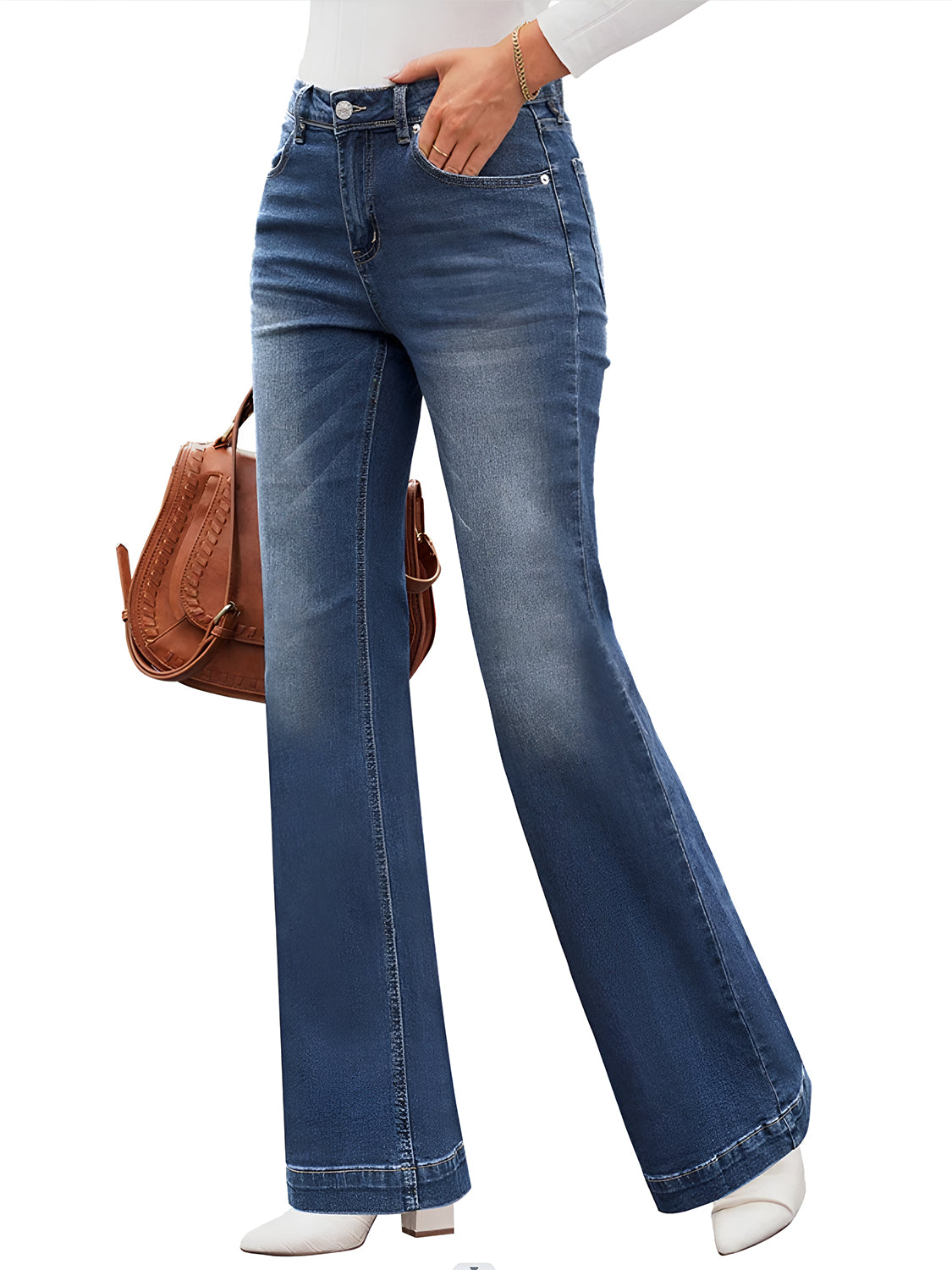 High Waist Bootcut Jeans with Pockets - Scarlett's Riverside Boutique 