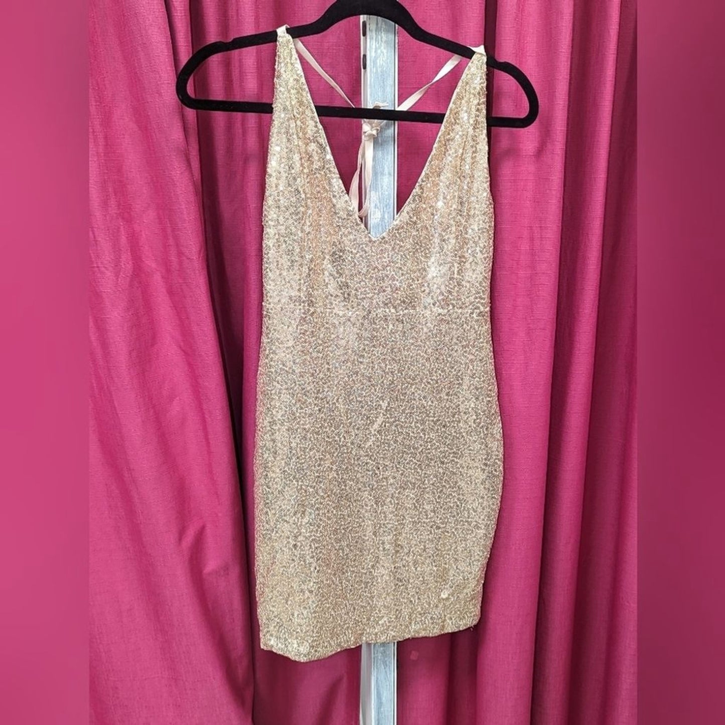 Gold sequins mini dress NWTs size XL