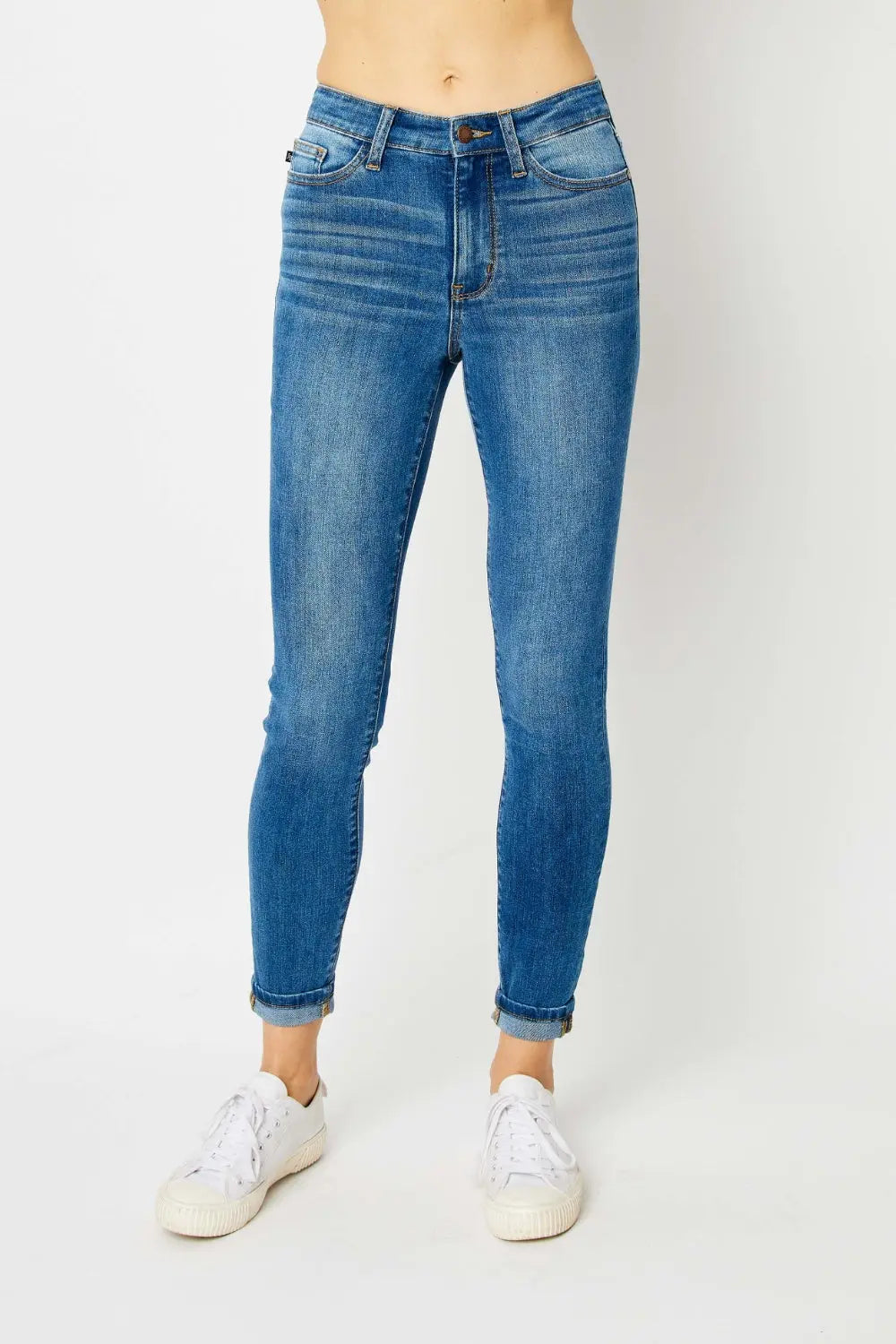 Judy Blue Full Size Cuffed Hem Skinny Jeans - Scarlett's Riverside Boutique 