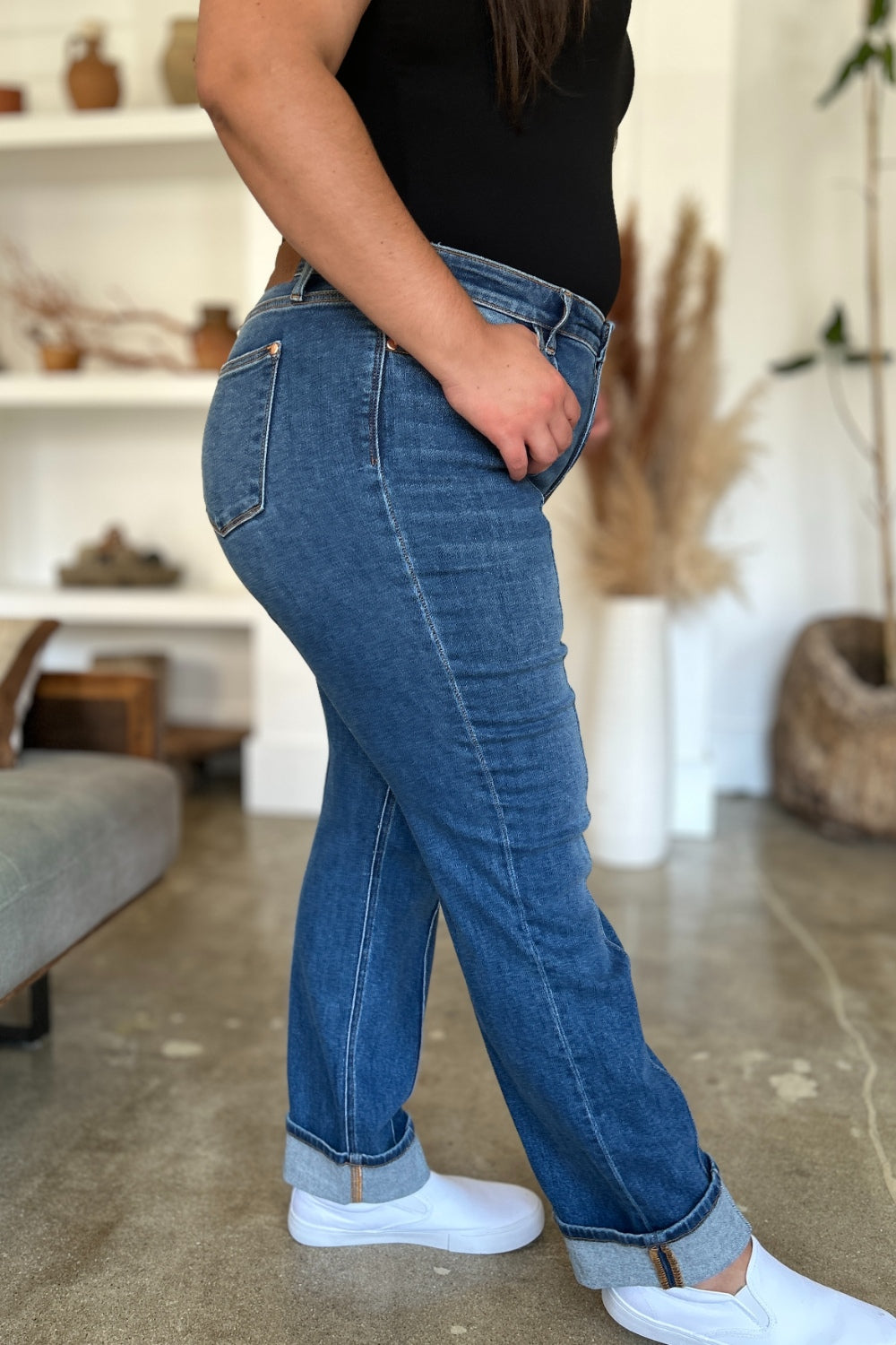 Judy Blue Full Size High Waist, Straight Jeans. 30" inseam - Scarlett's Riverside Boutique 