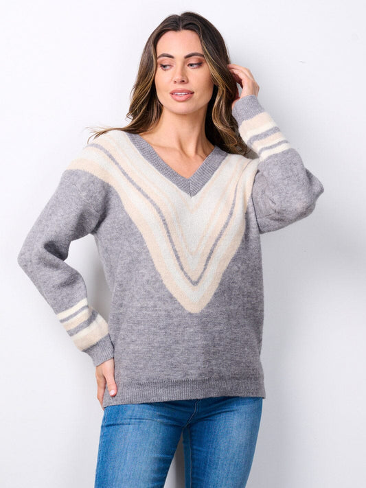 Chevron PRINT SWEATER - Scarlett's Riverside Boutique 