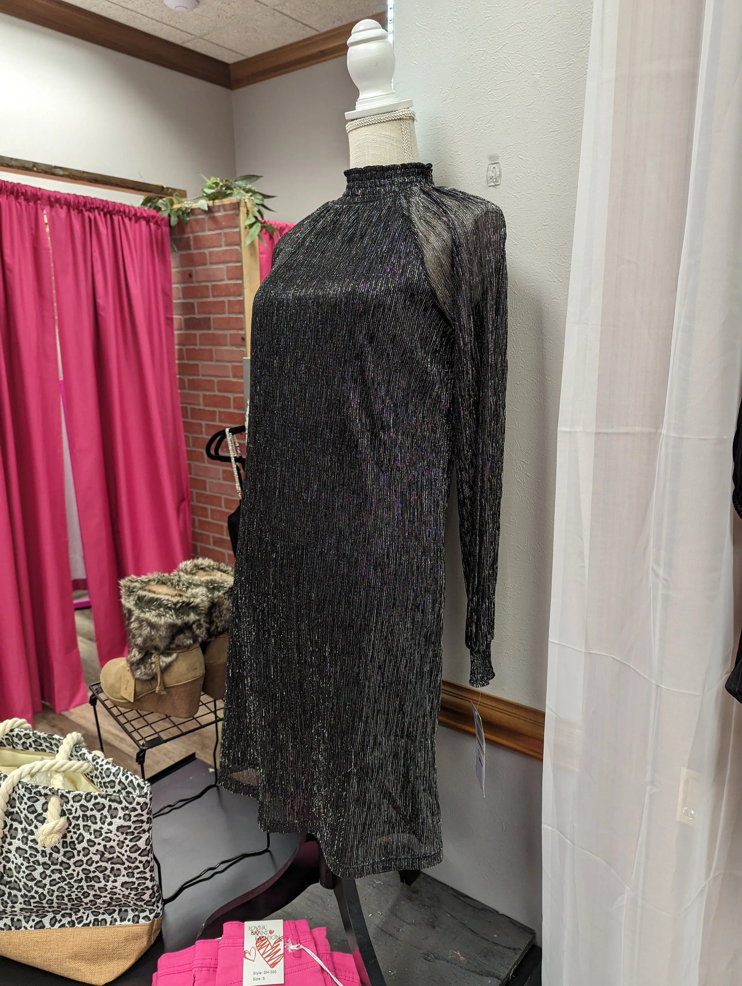 Black/Silver shimmer dress - Scarlett's Riverside Boutique