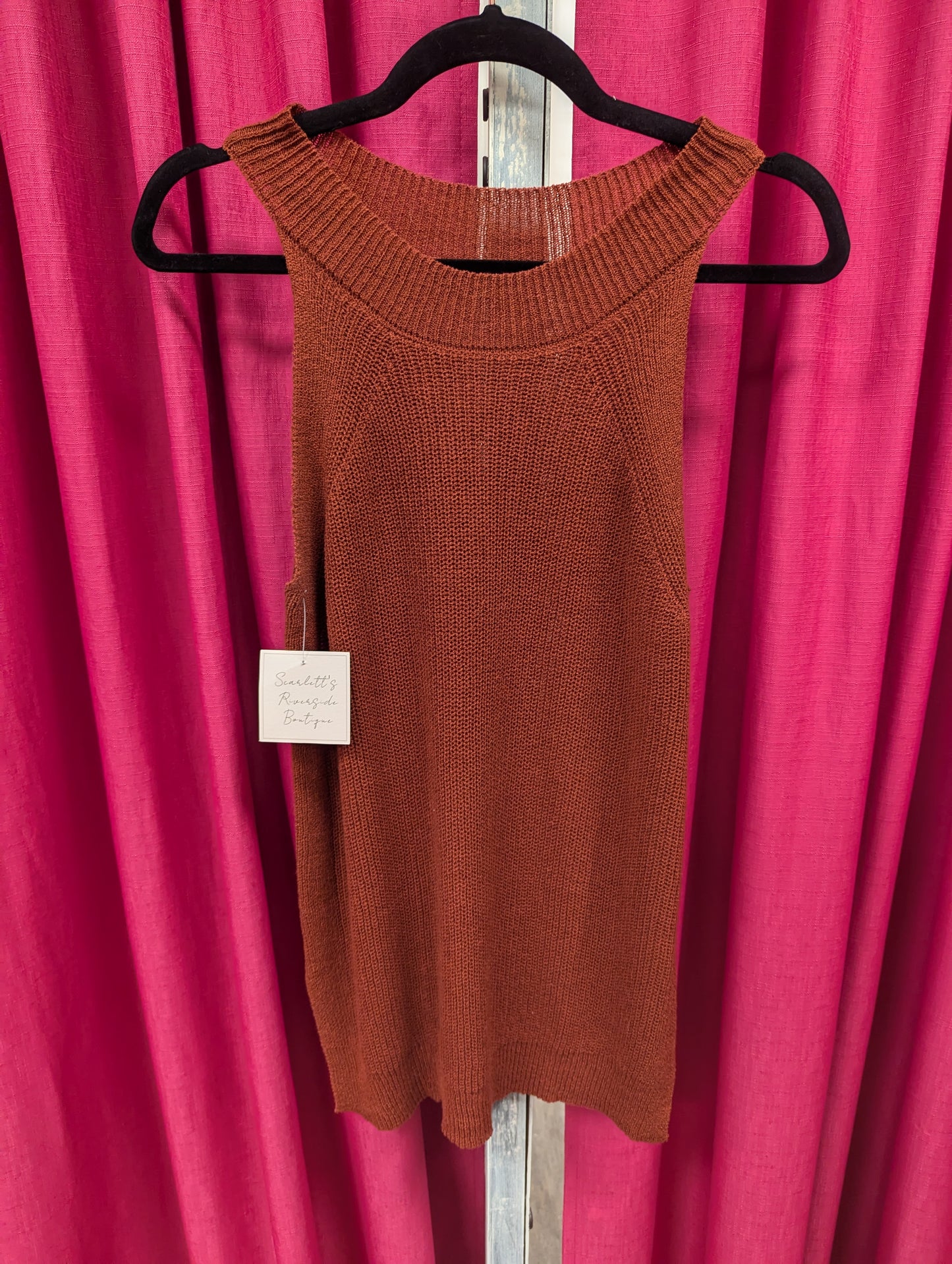 Burnt orange sweater tank - Scarlett's Riverside Boutique 