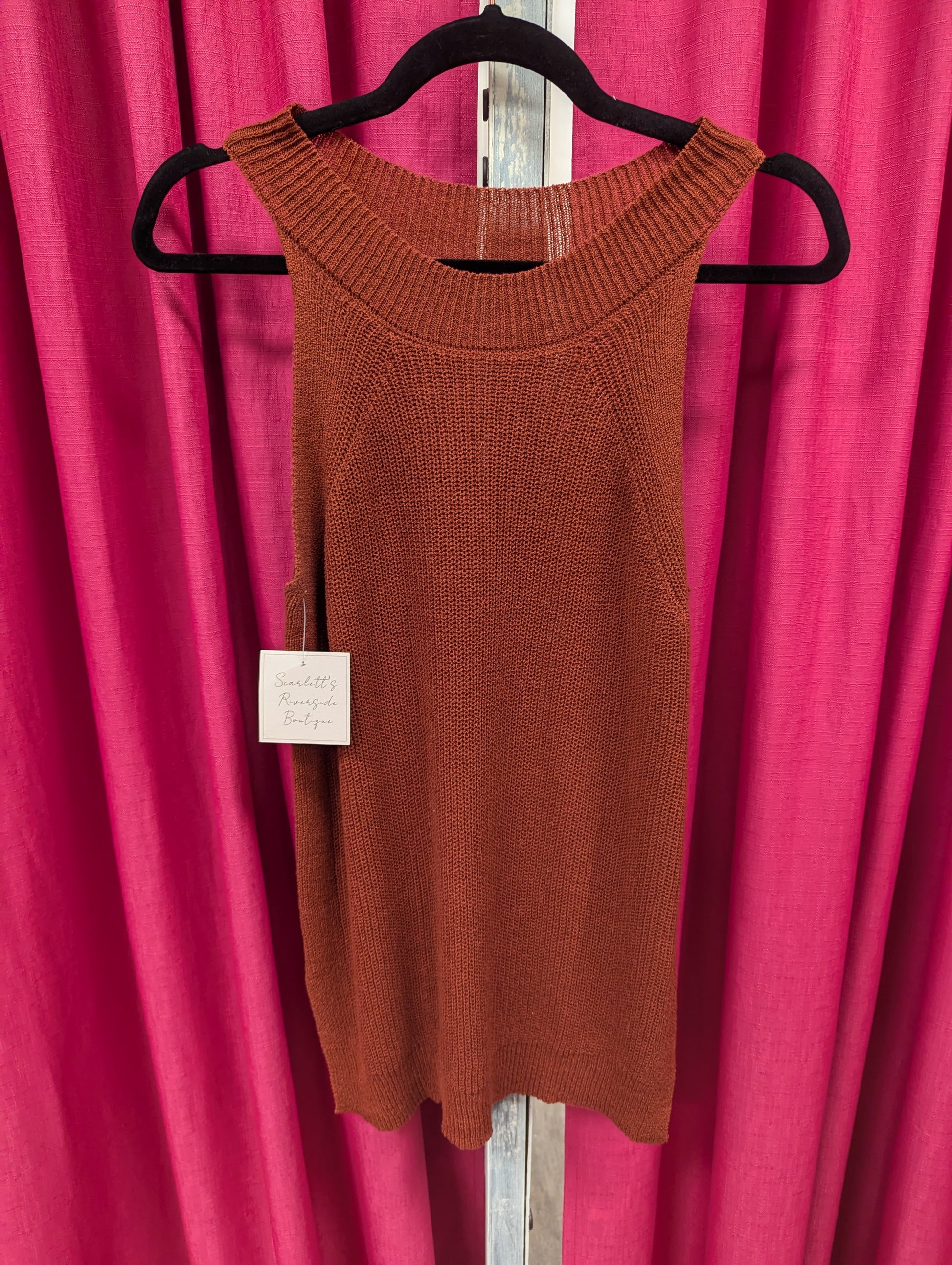 Burnt orange sweater tank - Scarlett's Riverside Boutique 