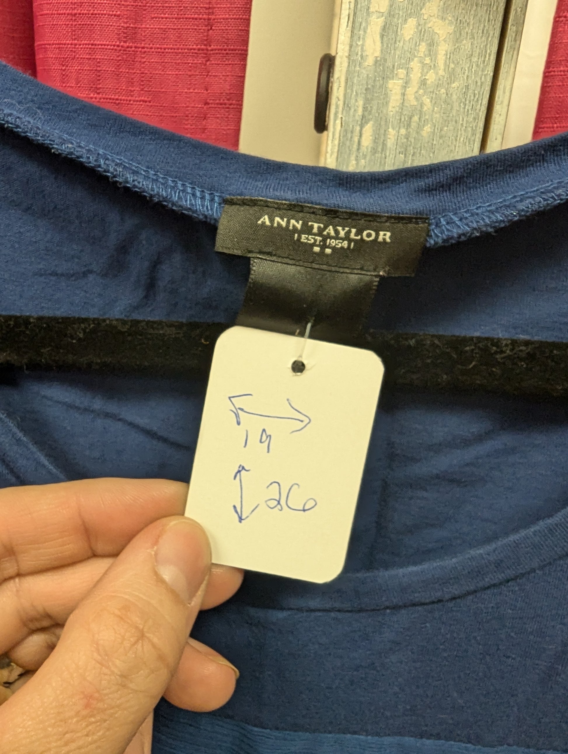 Ann Taylor blue blouse - Scarlett's Riverside Boutique 