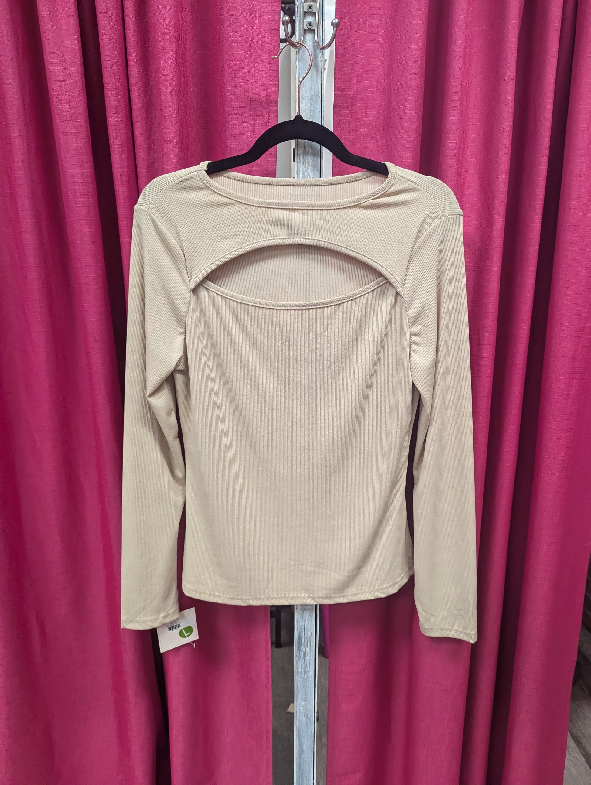 Tan Peek-a-Boo Top - Scarlett's Riverside Boutique 