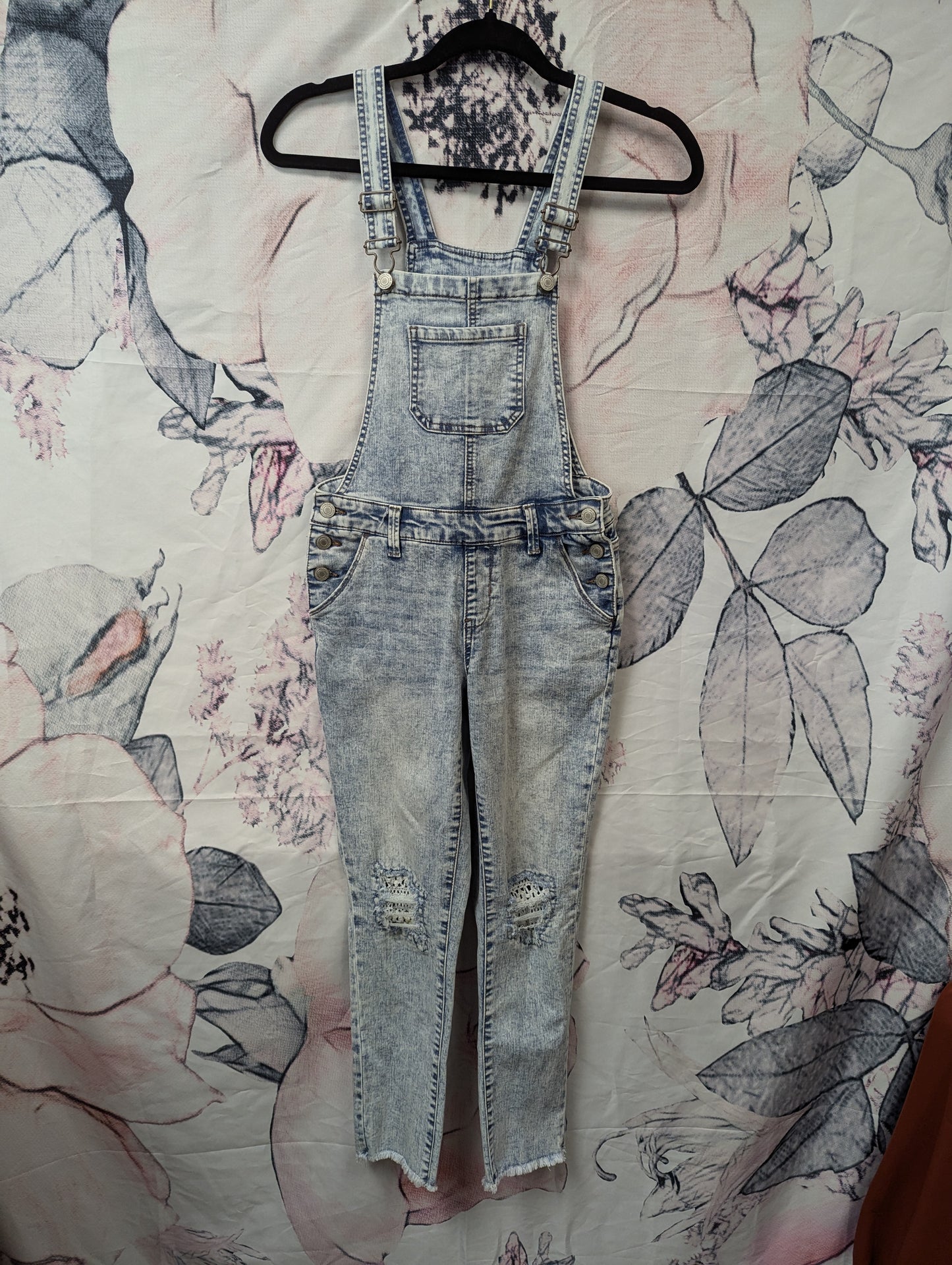 So denim overalls youth size 12, Raw Hemm Distressed RS 74