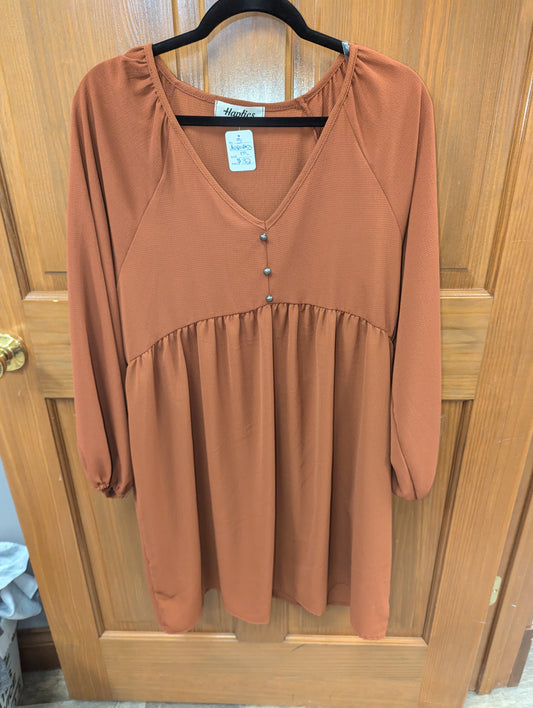 Burnt orange Haptics long sleeve dress. Size M RS 5