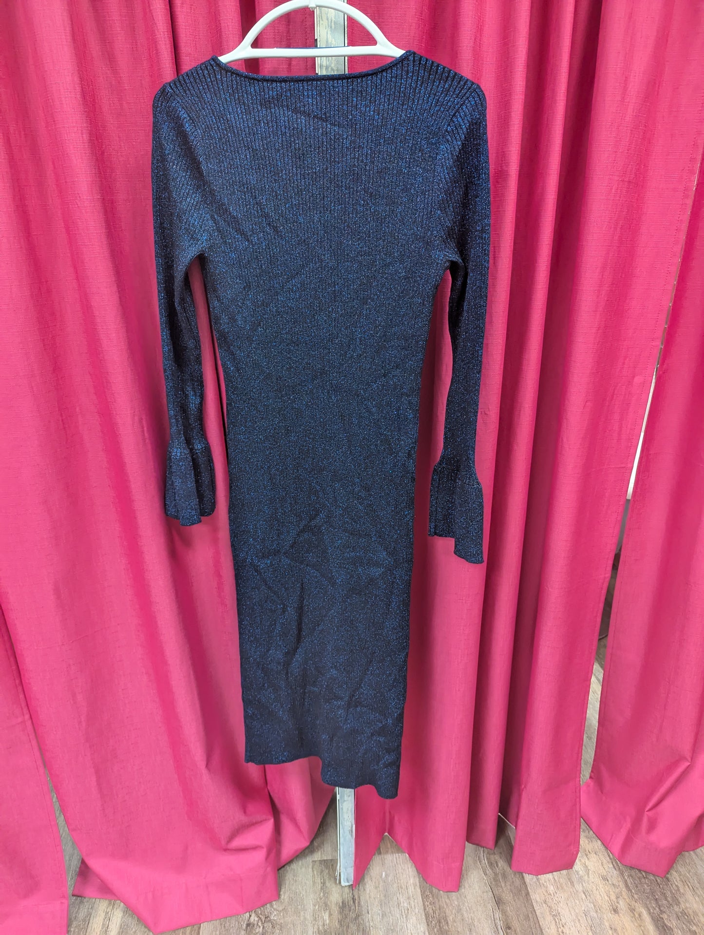 Loft blue shimmer sweater dress. Size L. RS 29. - Scarlett's Riverside Boutique 