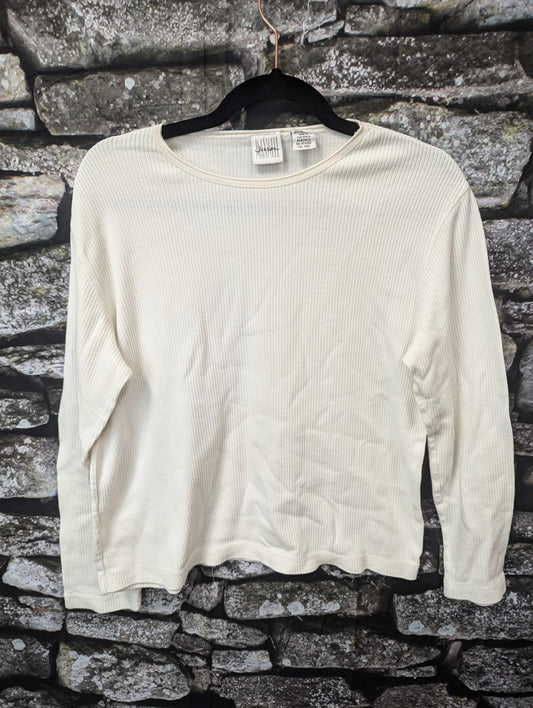 Jansen white long sleeve top. Size M. RS 22