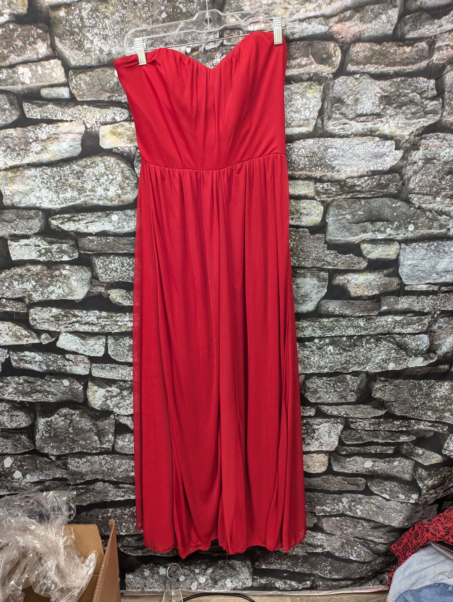 Gigi red strapless formal dress. Size 10. RS-77