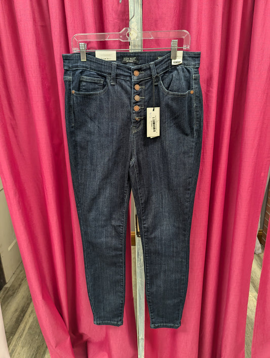 Judy blue, dark wash, skinny fit denim jeans. Size 11.