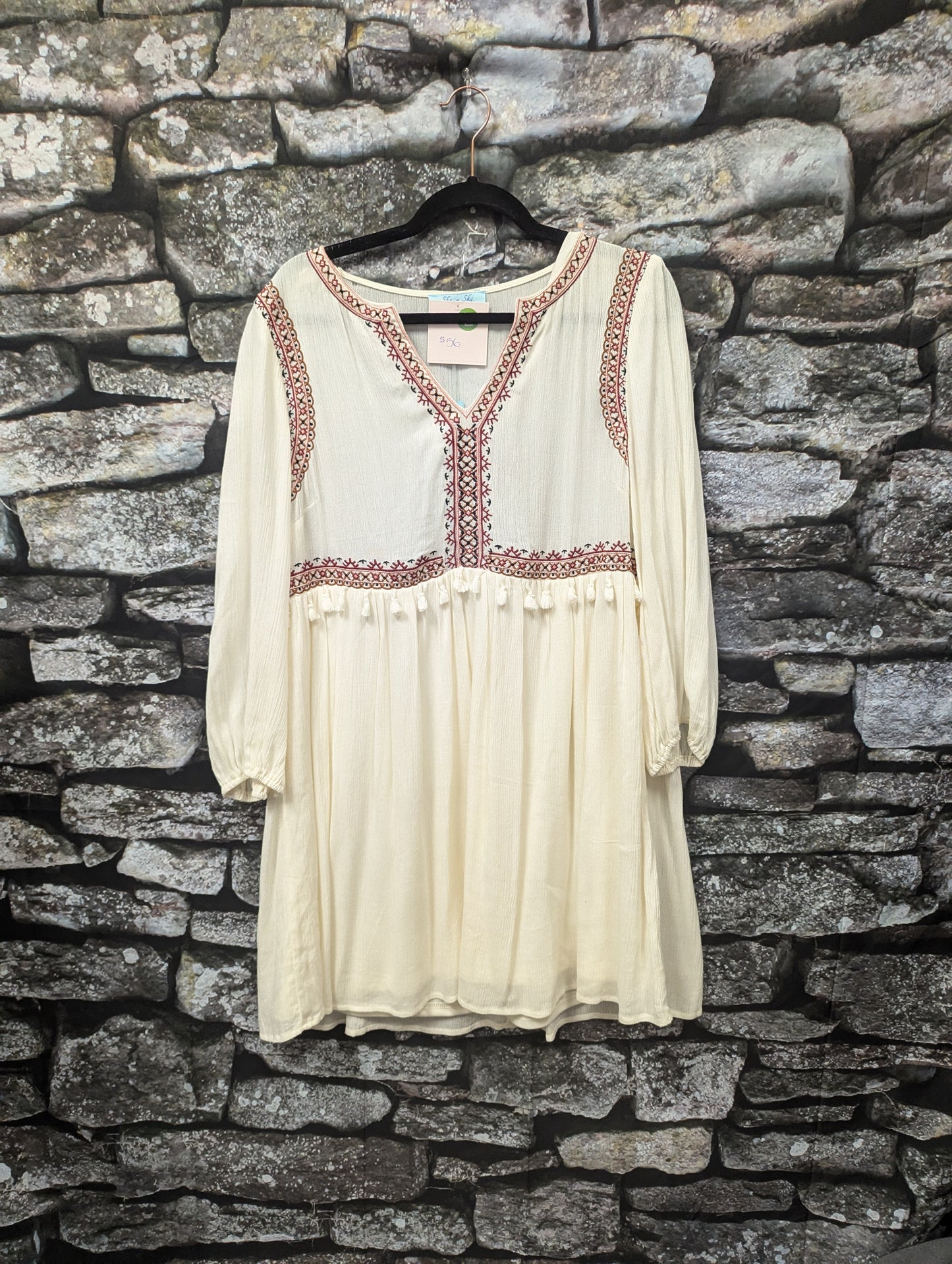 She and sky cotton boho dress. Size L