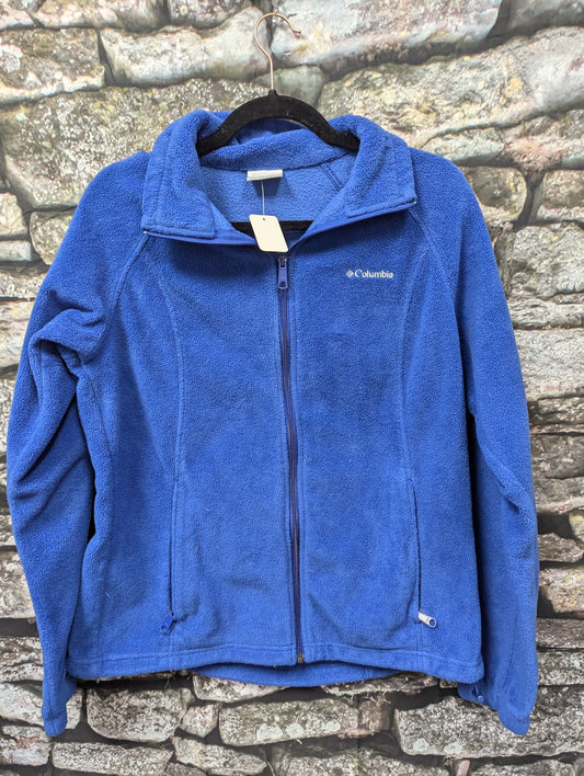 Blue fleece Columbia zip up jacket. Size L. RS 58