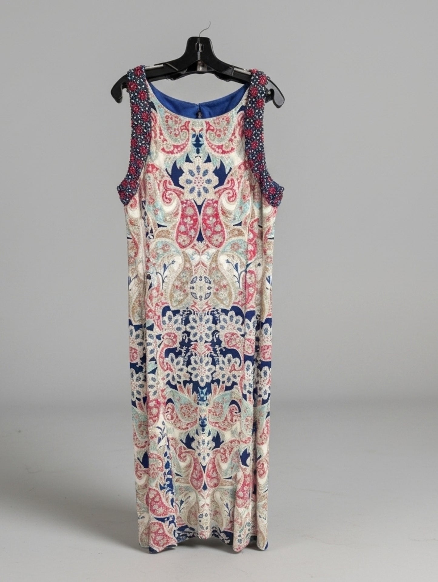 Chico's Mediterranean Waves Maxi Dress Size 3 (Large) Blue White $139 Jersey