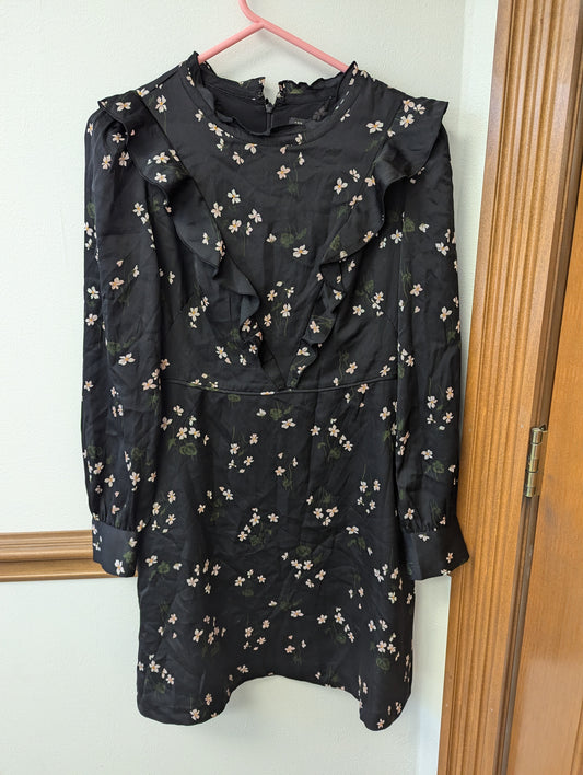 Black floral Ann Taylor dress, size 0. RS 81