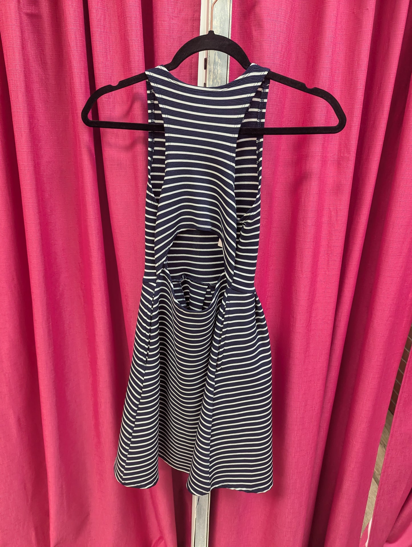 So blue and white striped dress. Size S. RS-23