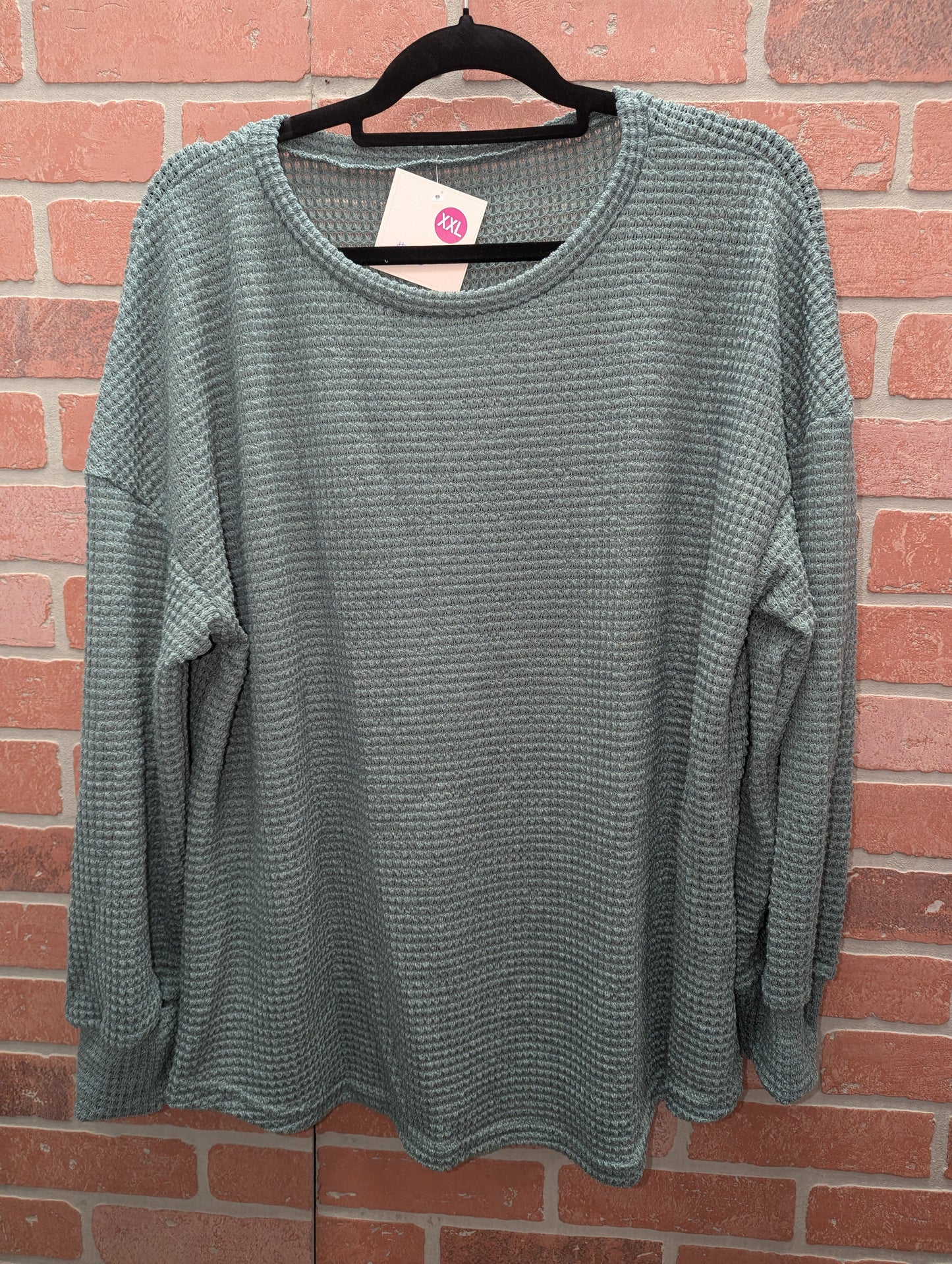 Sage long sleeve knitted top