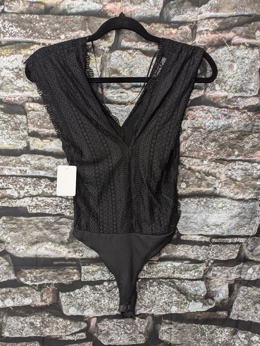 Black lace bodysuit. Size S.