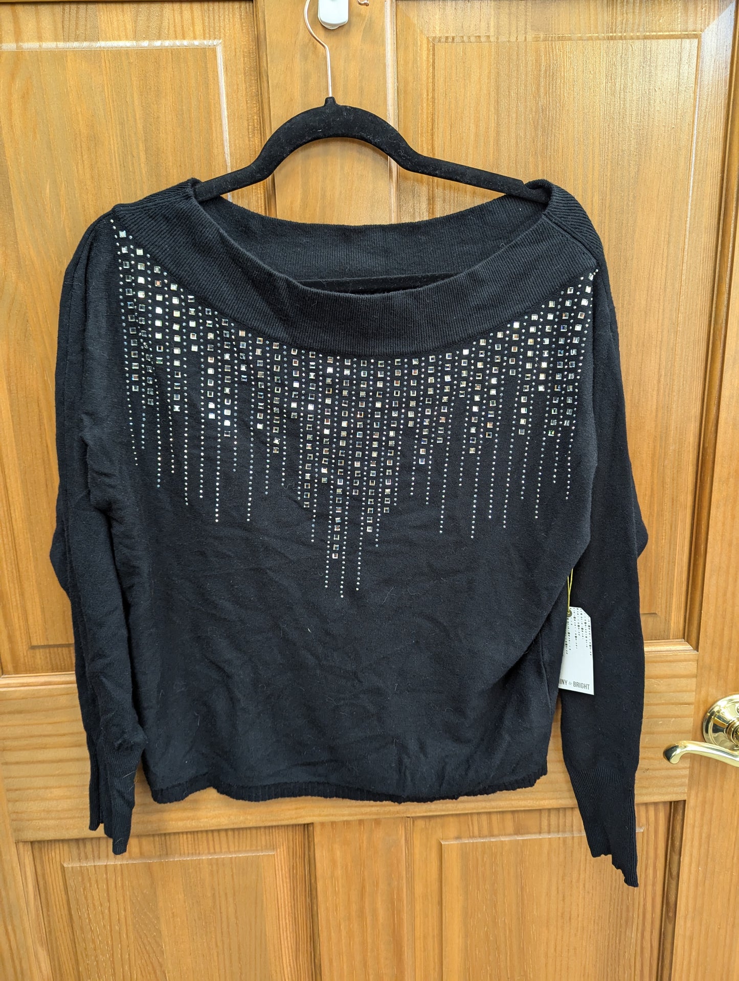 Black rhinestone top, size M - Scarlett's Riverside Boutique 