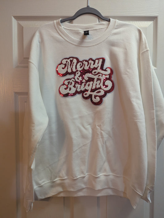 Merry and bright sweatshirt size L Christmas shirt