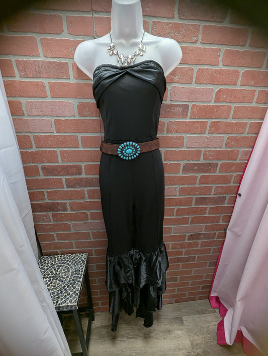 Black sleeveless jumpsuit