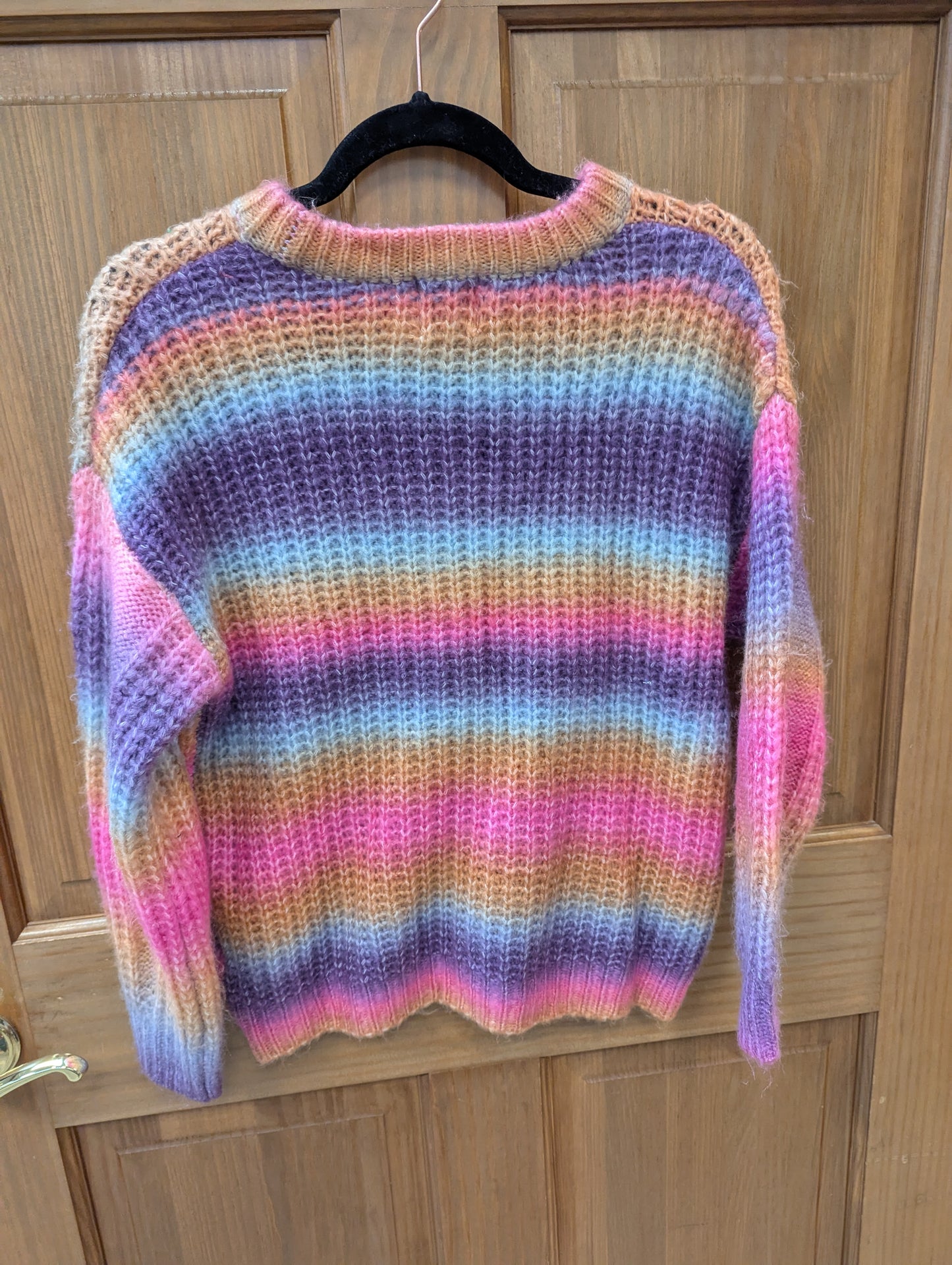 Rainbow crew neck sweater, size S