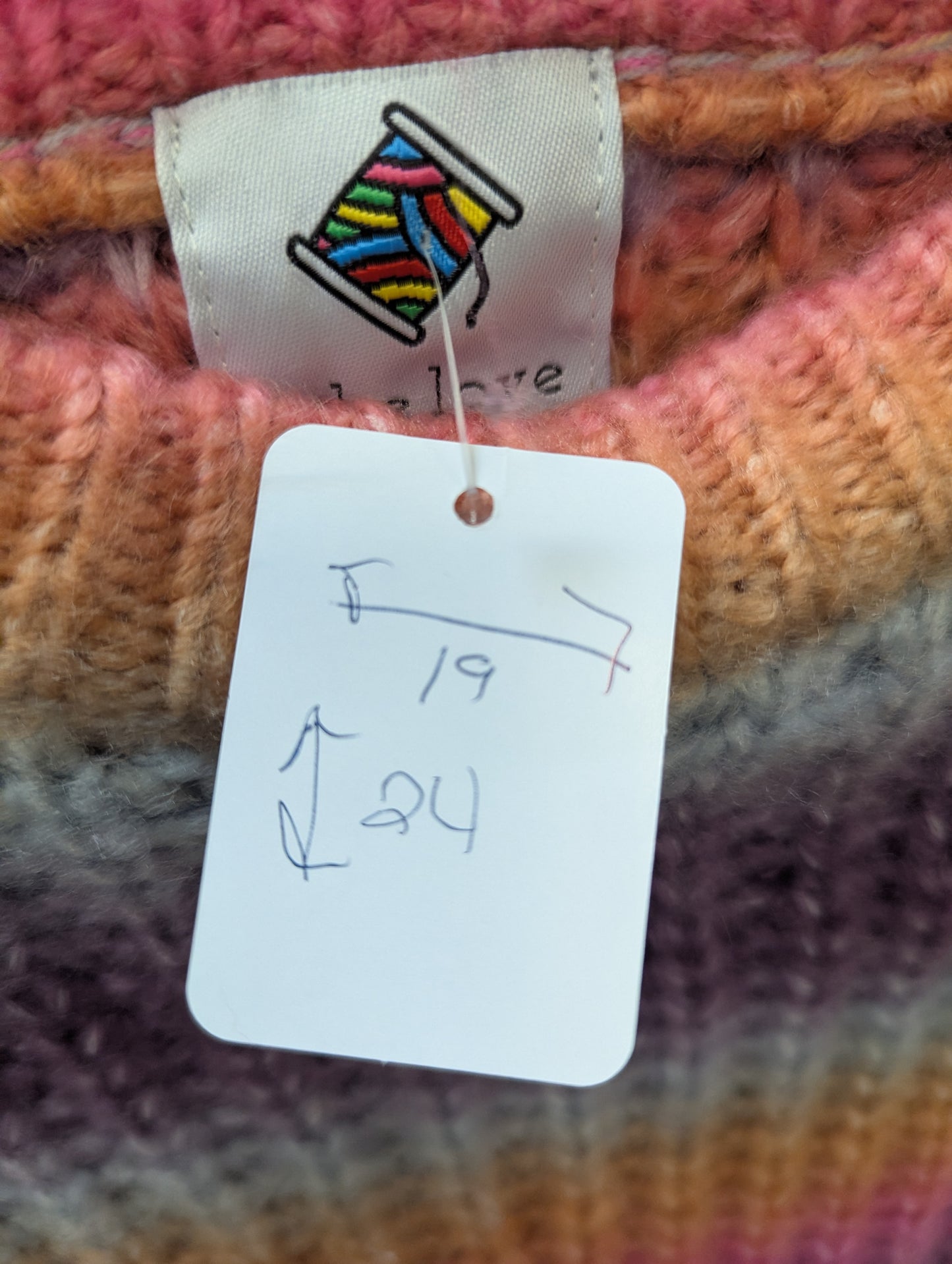 Rainbow crew neck sweater, size S