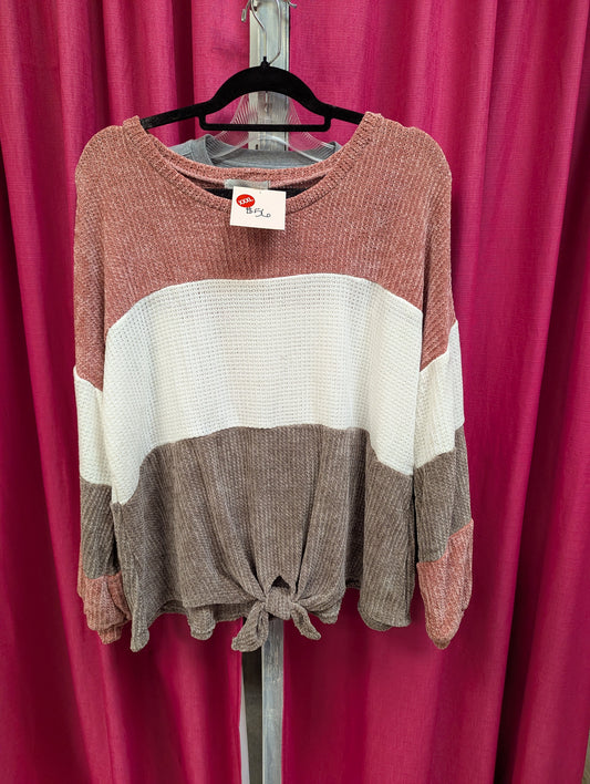 Plus size color block sweater