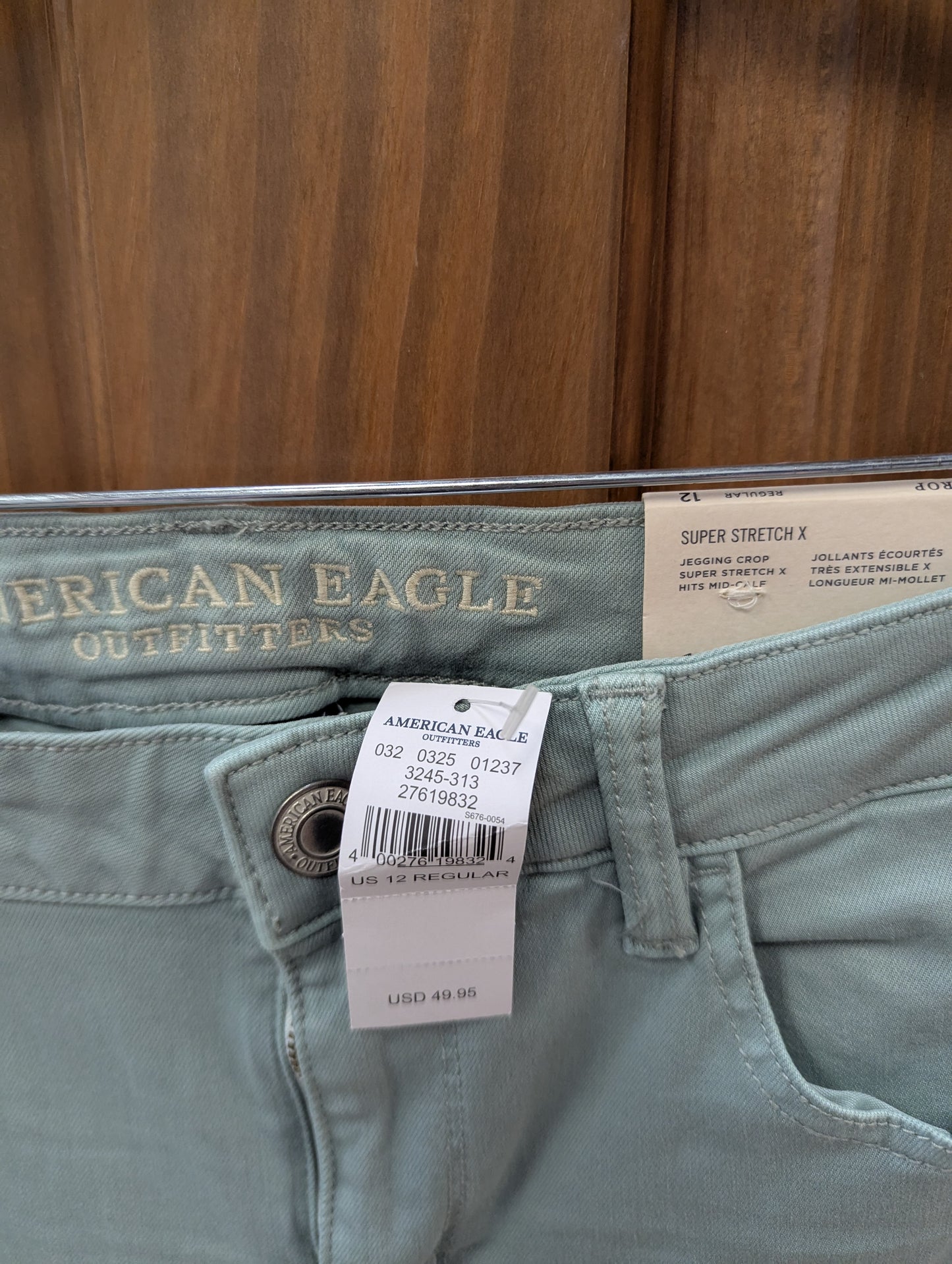 Light green American Eagle jeans. Size 12.