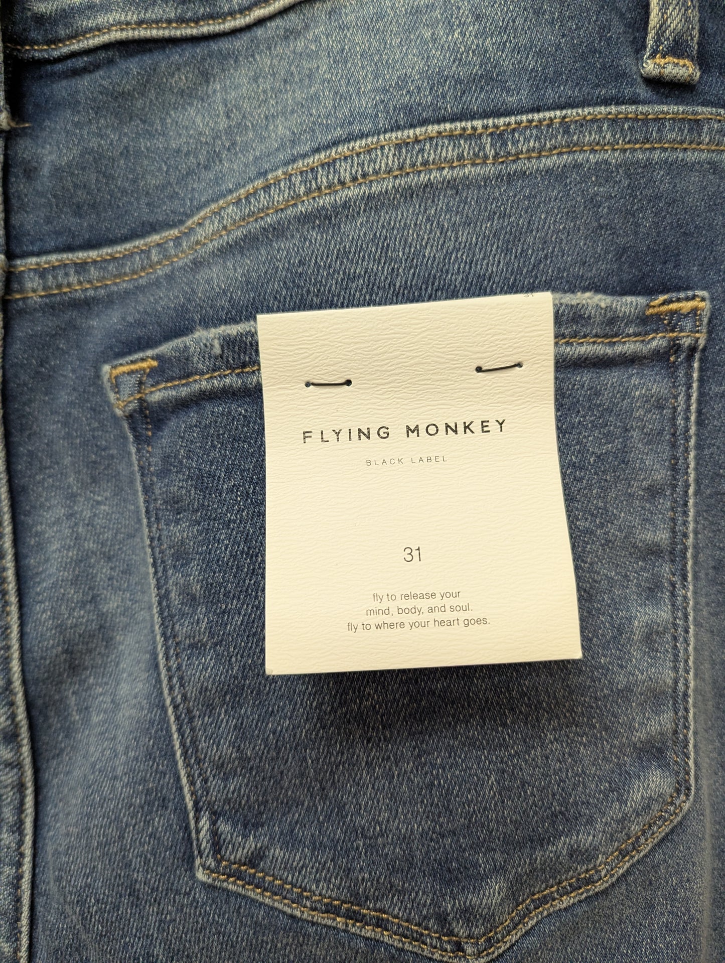 Flying monkey straight denim jeans. Size 31. Inseam 27