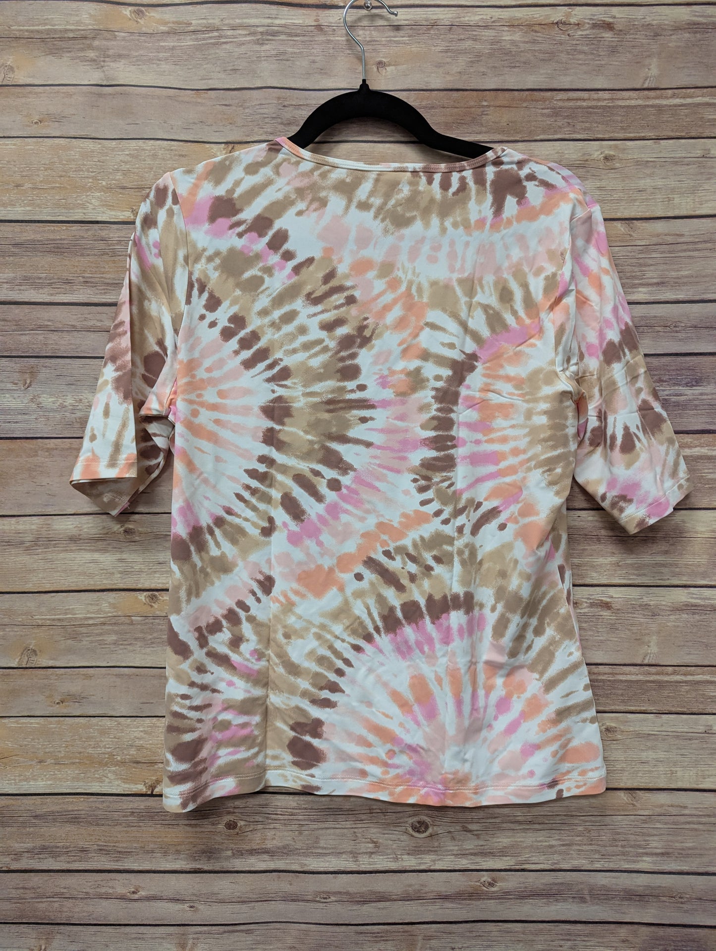 New Lands' End Crew Neck Rash Guard UPF 50 Swim Tee 518093 White Burst Tie Dye. Size M. #97