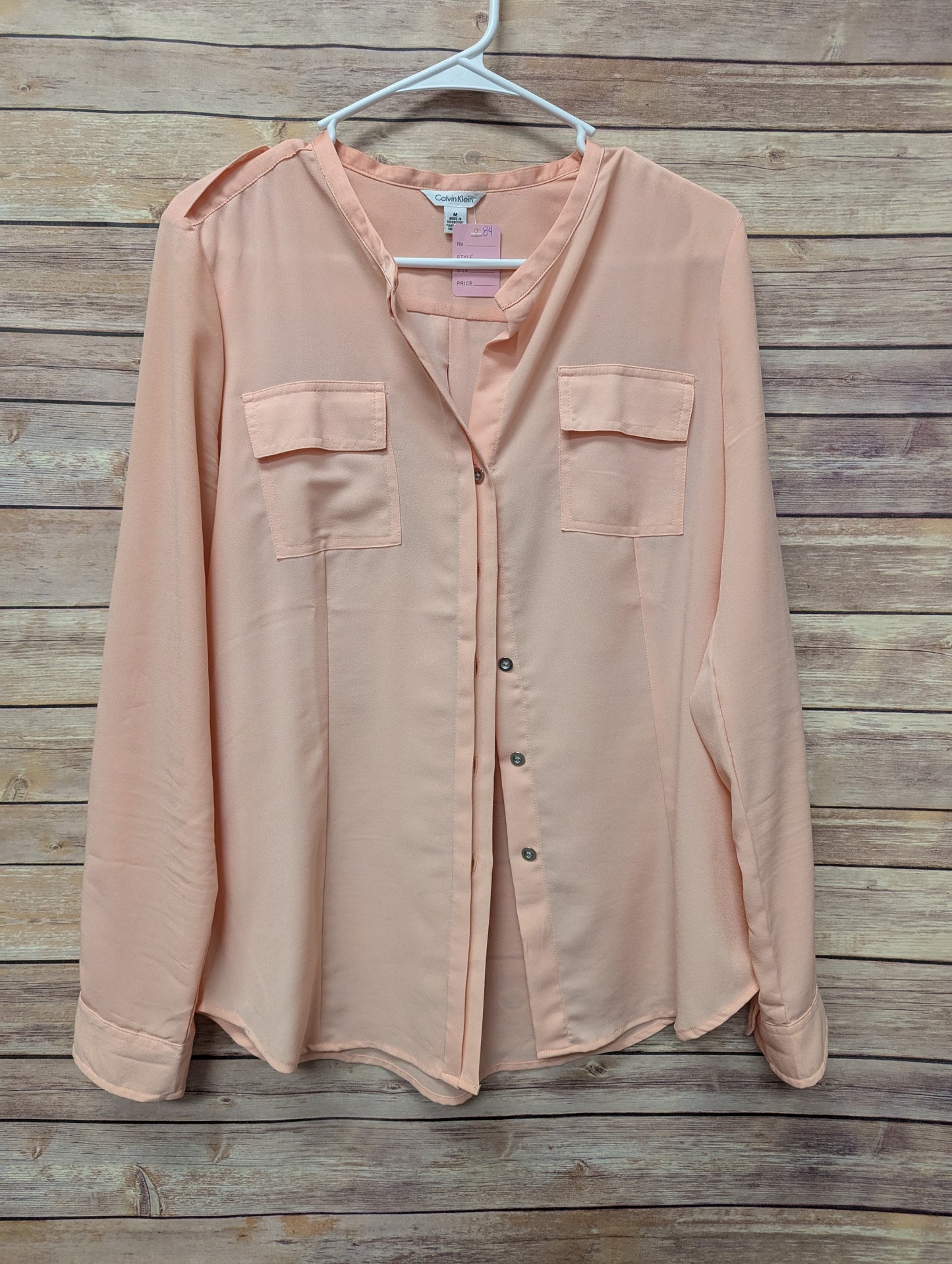 Peach Calvin Klein button down. Size M #84