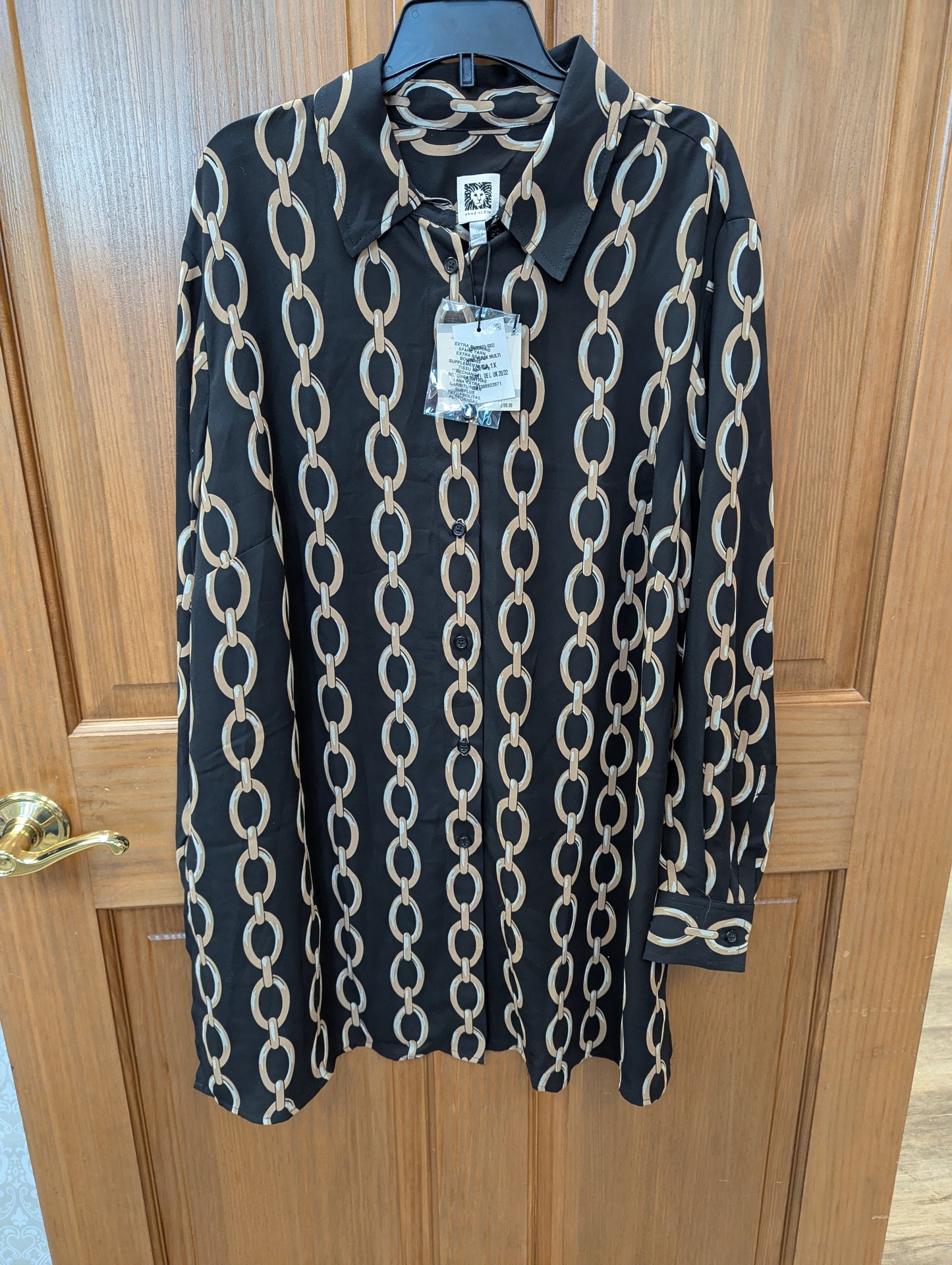 Anne Klein
Plus Size Printed Collared Button-Front Shirt. Size 1XL #97