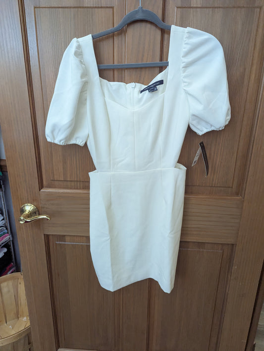 NWTs, FRENCH CONNECTION, white puff Sleeve Cutout Dress size 4.