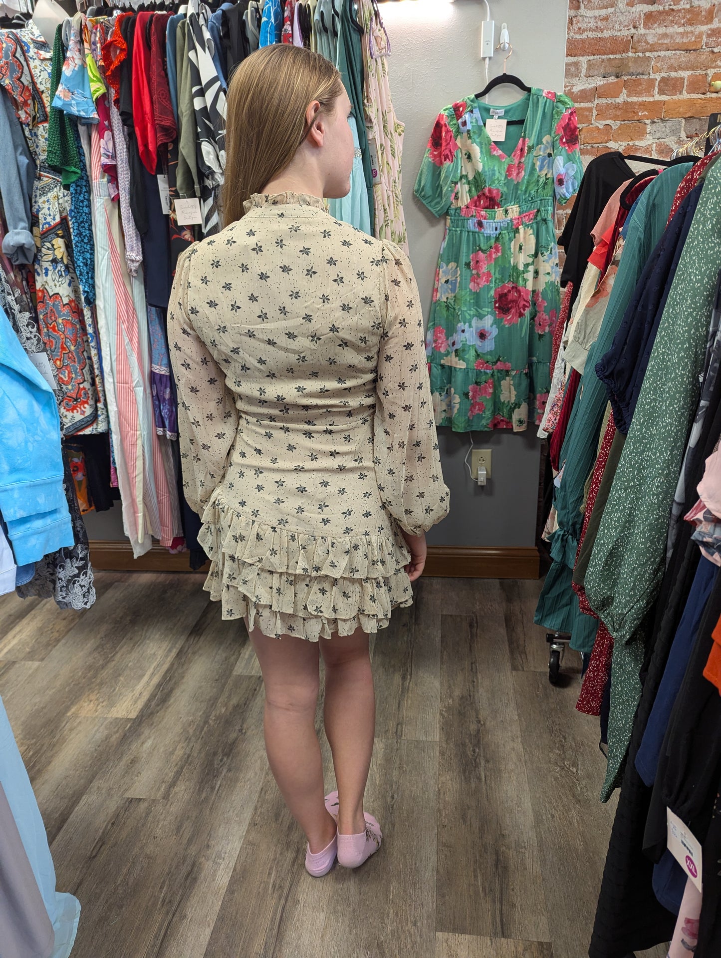 NWTs Vintage charm ruffle mini dress. Sz S