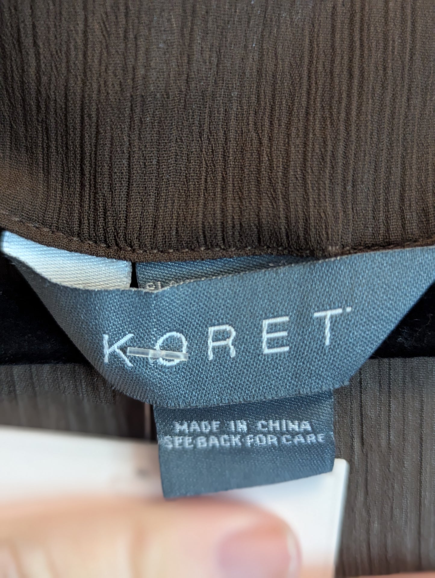 Koret Brown Embroidered Women's Top sz L