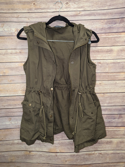 Olive Green Utility Vest by Zenana Sz M
