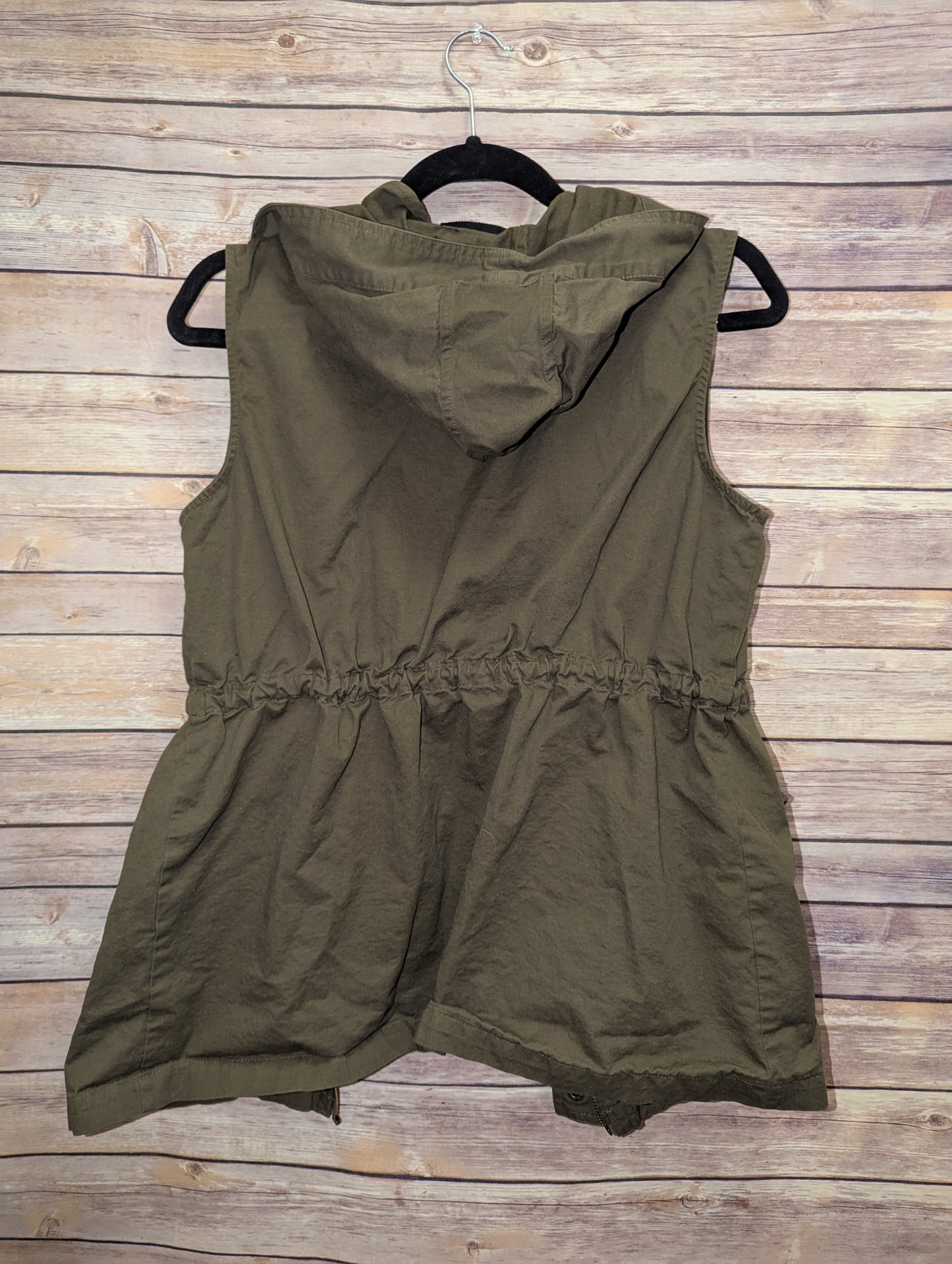 Olive Green Utility Vest by Zenana Sz M