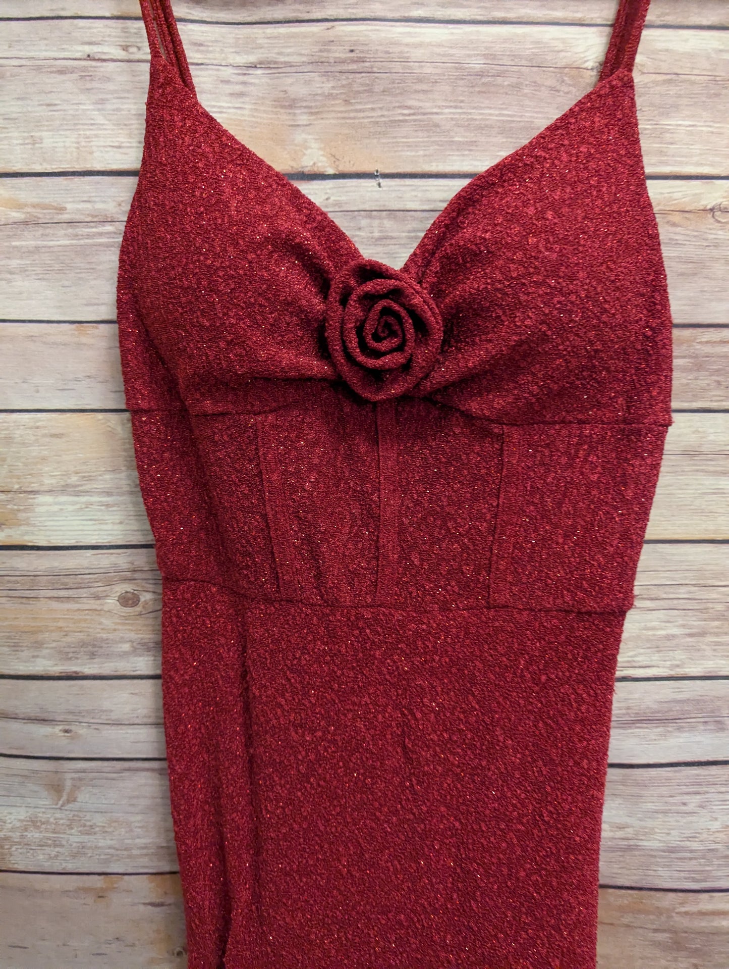 Nwts, Shimmer Elegant Red Evening Gown. Sz S #97