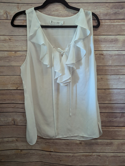 White 7th avenue blouse. Sz L