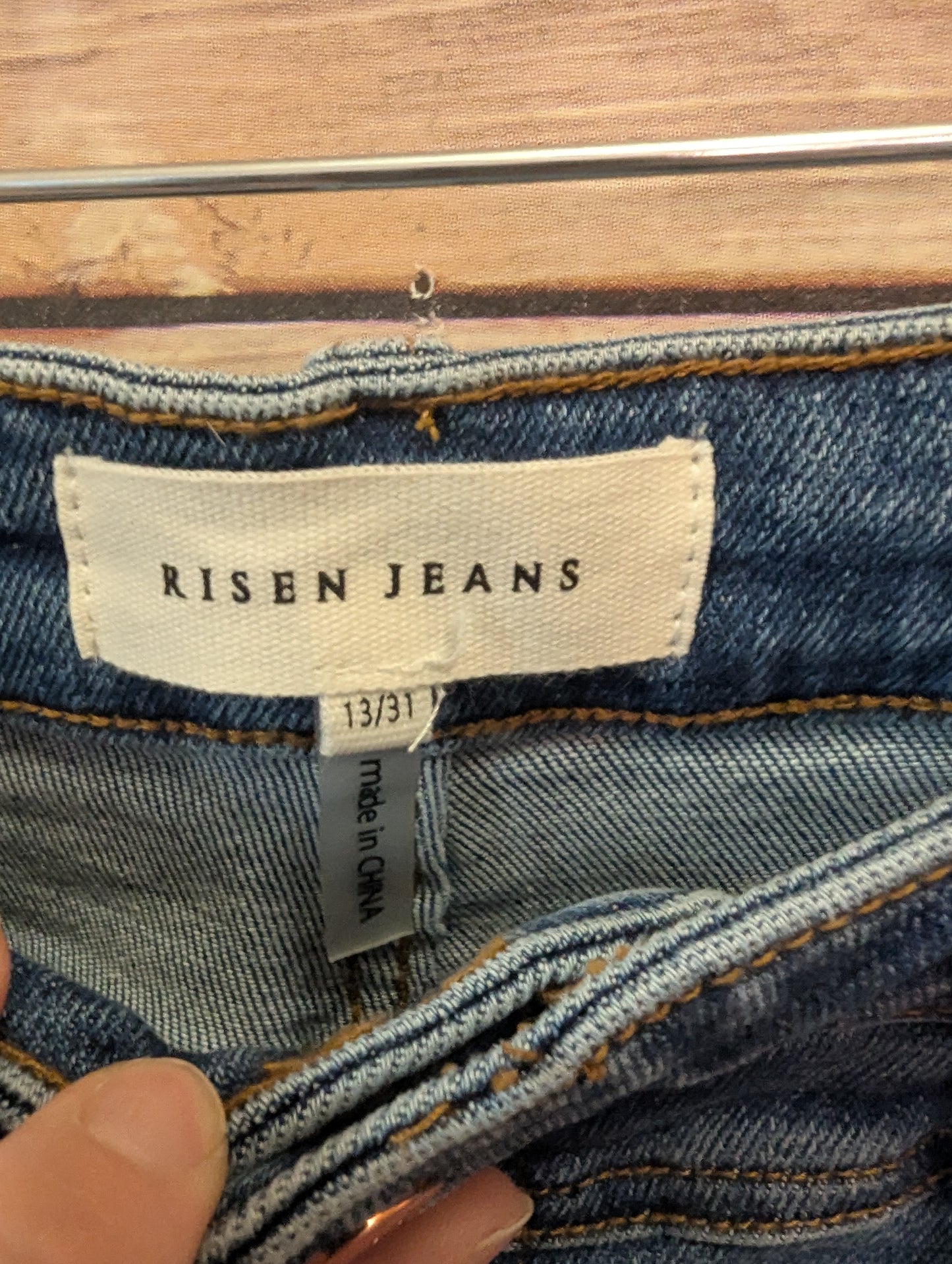 RISEN Full Size High Rise Crop Wide Leg Front Yoke Detail Jeans sz 13